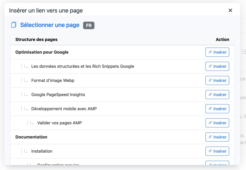 Rechercher un lien page