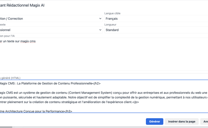 Magix AI l'intelligence artificielle rédactionnelle