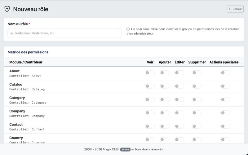 Gestion des permissions