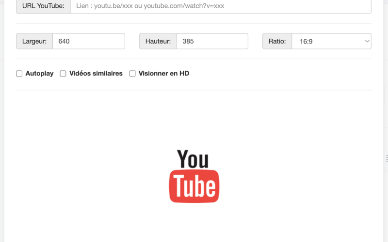 Insérer une vidéo YouTube