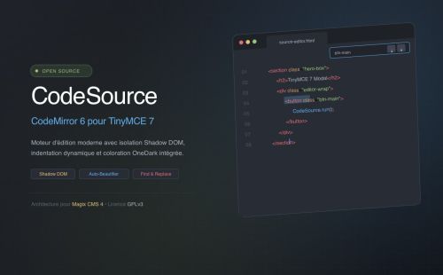 CodeSource : L'éditeur HTML avancé CodeSource : L'éditeur HTML avancé